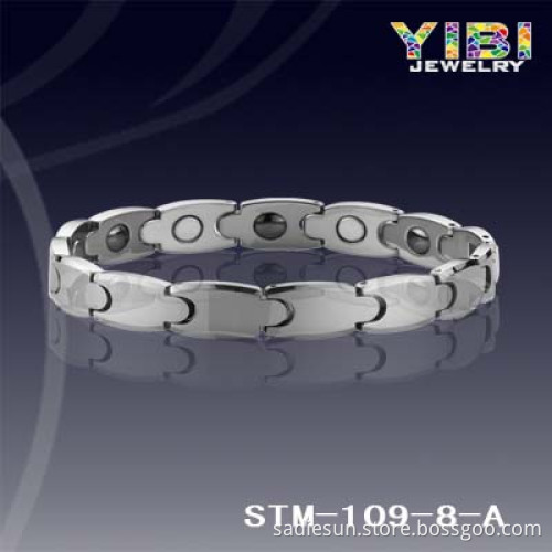 Fashion Jewelry Supplier Germanium Grain Inlaid Tungsten Magnetic Bracelet